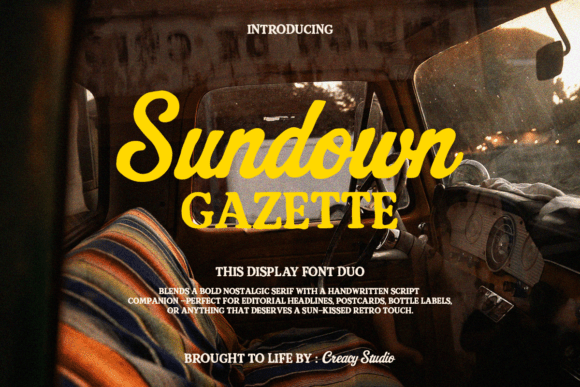 Sundown Gazette Duo: A Vintage Typeface with Golden Hour Charm